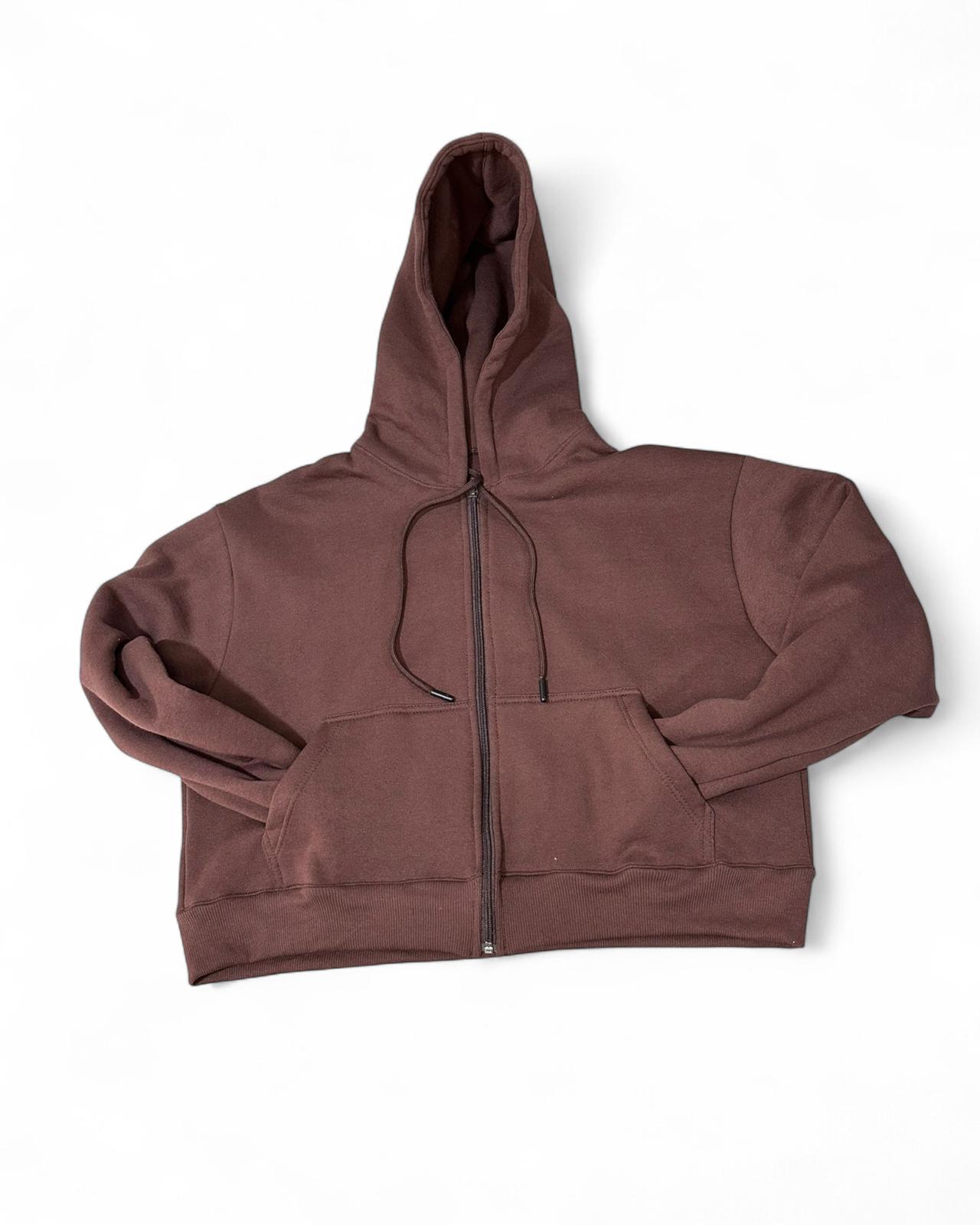 Conjunto Femenino Algodón 100% - Campera Cropped con Capucha y Pantalón Oversized