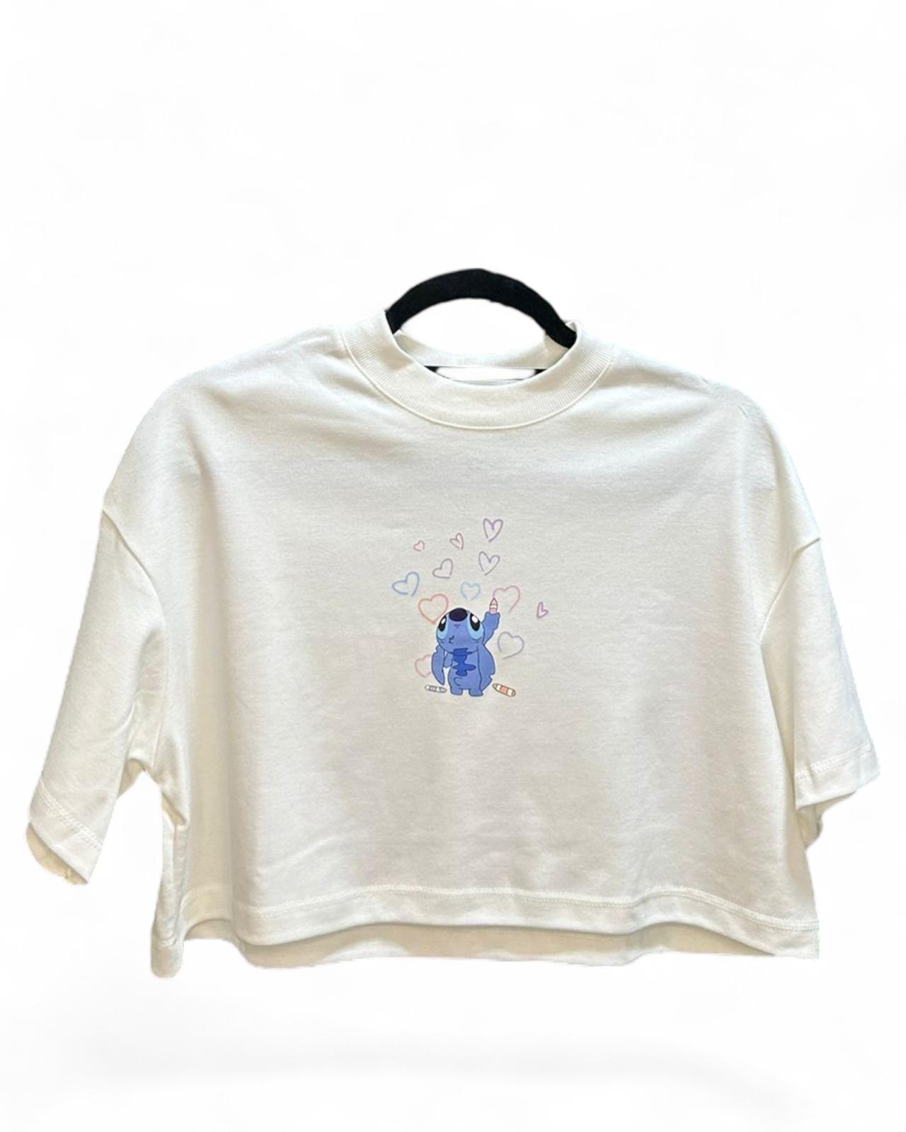 Cropped Oversized Premium - stitch heart ES