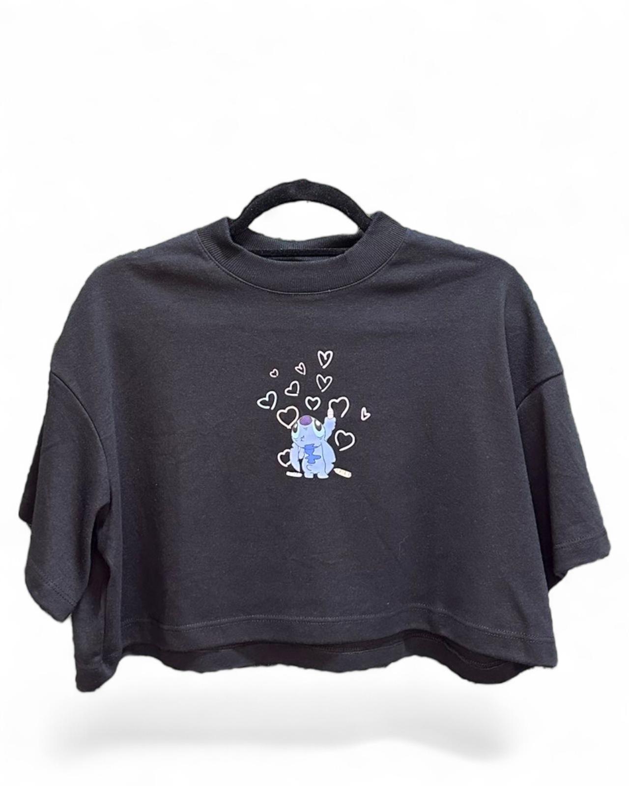 Cropped Oversized Premium - stitch heart ES