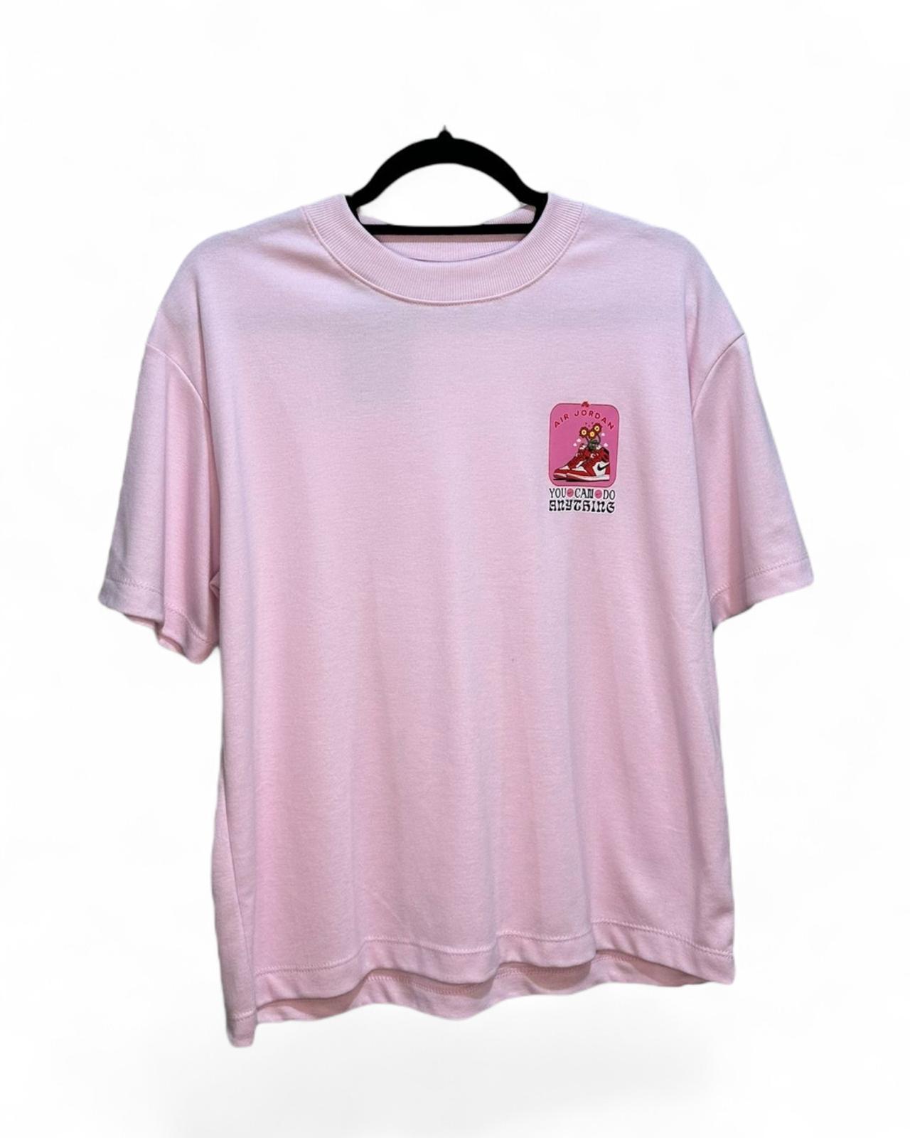 Remera Oversized Femenina - Air Jordan pink and red ES