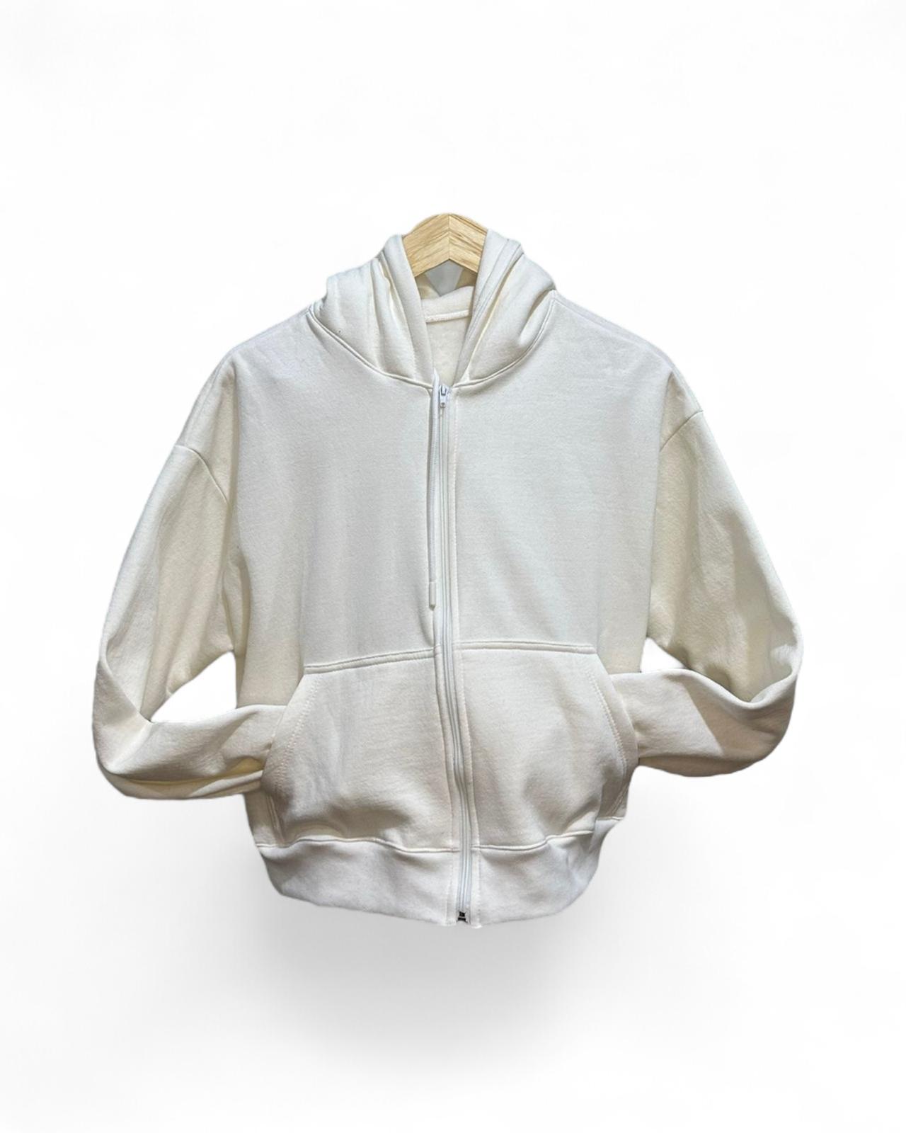 Conjunto Femenino Algodón 100% - Campera Cropped con Capucha y Pantalón Oversized